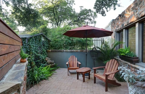 Relax with a glass of wine in your private patio