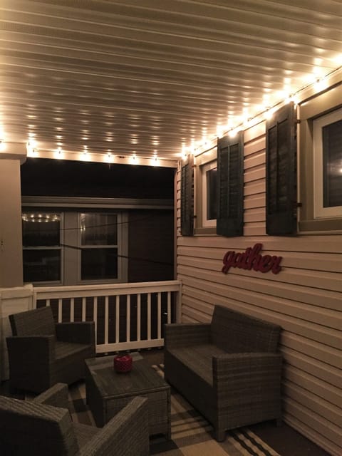 At night the porch continues to be a focal point.