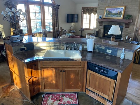Kitchen island with serving /food prep area
