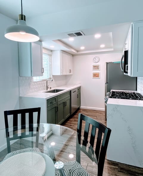 Newly remodeled kitchen from Dining area