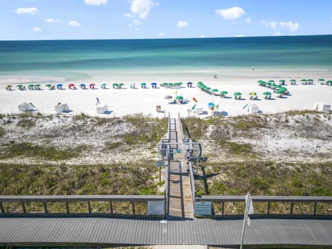 Beach nearby, sun loungers