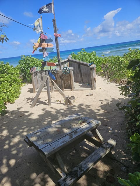 On the beach, sun loungers, beach towels