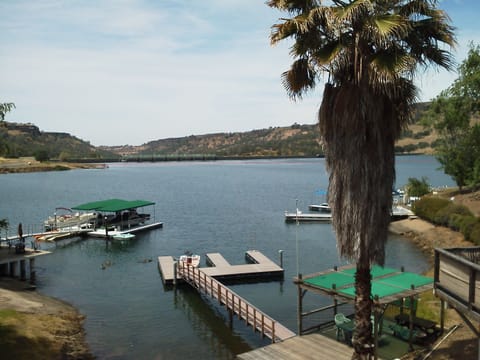 Boat dock & slip. Summer water levels.