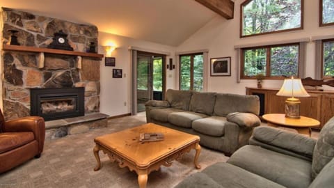 Living Room, Stone fireplace