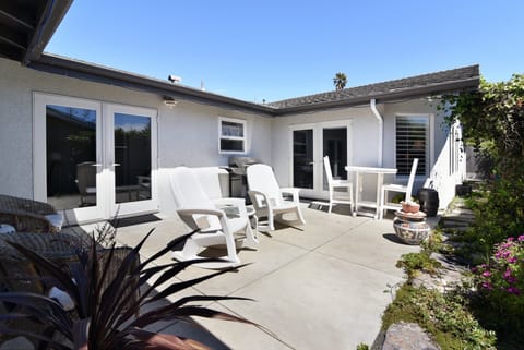 The back patio is very private and has a propane bbq