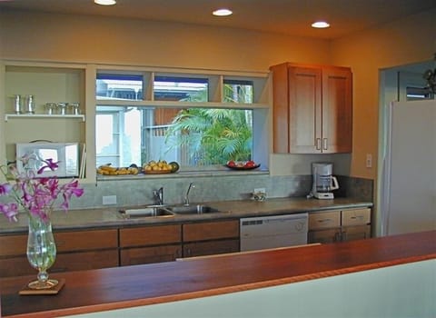 Well-Appointed Kitchen across the bar from Formal Dining