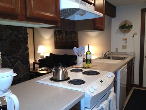 Kitchen overlooking the great room.