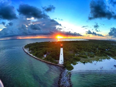Glorious Sunsets at Key Biscayne Lighthouse.Two fabulous restaurants.