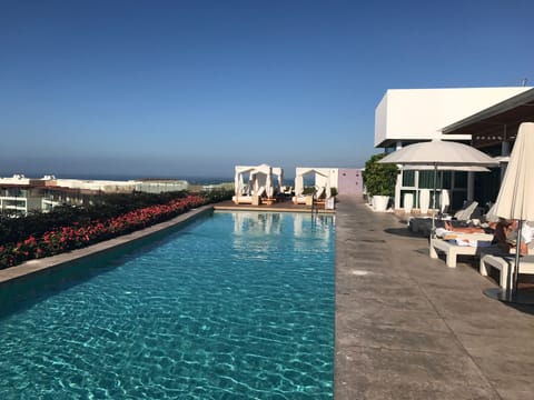 Outdoor pool, a rooftop pool