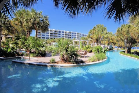 A heated pool, a waterfall pool