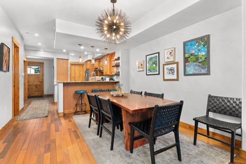 Dining area with local art. Seats 8