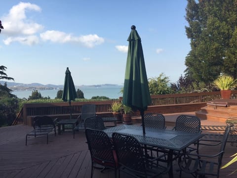 deck off of living room and dining room looking north to San Francisco Bay