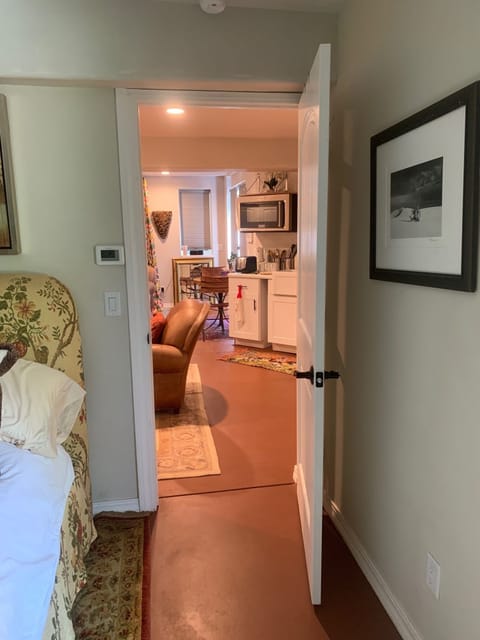 Standing inside Bedroom One looking into the great room.