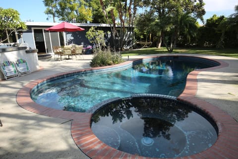 The highlight of our home is the pool and jacuzzi