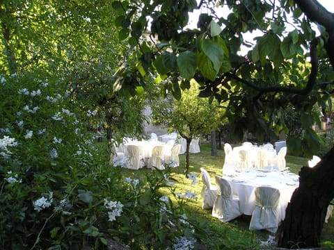 Outdoor banquet area