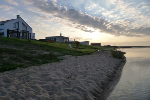 Beach nearby, sun loungers