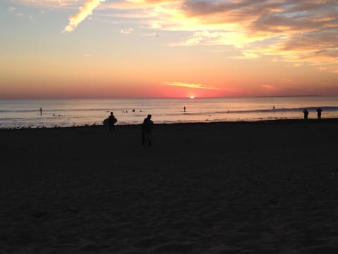 Beach nearby, sun loungers