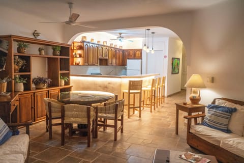 view back to kitchen area