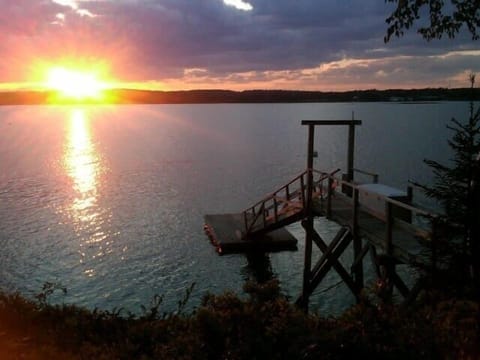 Spectacular sunsets from your private dock. We love doggies!
