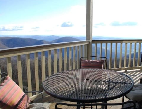 Enjoy an outdoor dinner on the deck, with Crawford's Knob in the background.