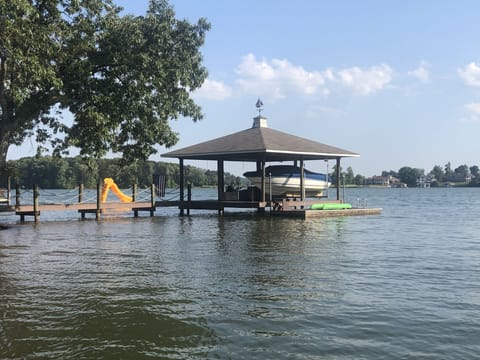 water slide and two docks