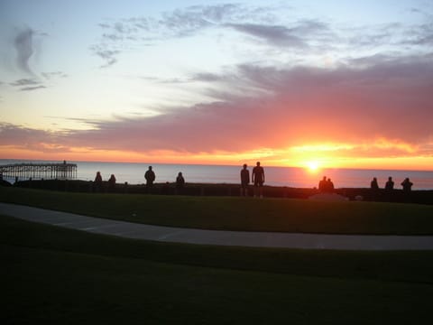 The sun is set over the Pacific Ocean every day....