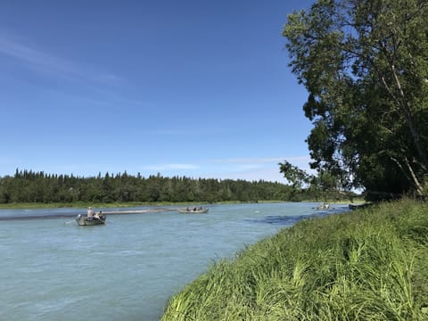 Boats passing by on the Kasilof River