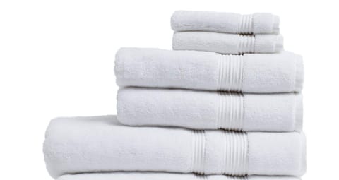 Eco-friendly toiletries, towels, soap, toilet paper