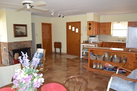 Kitchen is fully equipped, including cooking utensils, pots/pans, coffee maker 