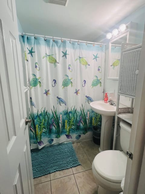 Combined shower/tub, toilet paper