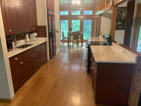 Updated kitchen with quartz counters and farmhouse sink. Second dining area,