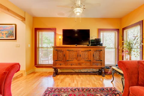 70 inch SMART TV in sunken den.