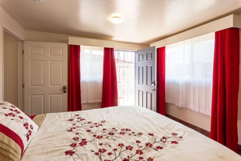 Red Suite - The windows allow for ample natural lighting.