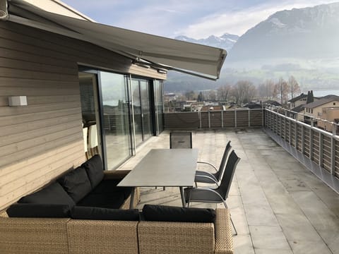 Seating area on balcony 