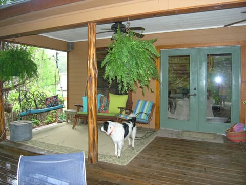 One of 4 seating areas on back porch