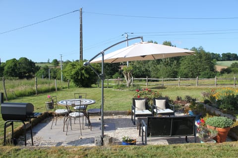 Plenty of room for both eating and relaxing on the terrace