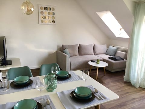 Living room and dining area