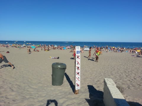 Beach nearby, sun loungers