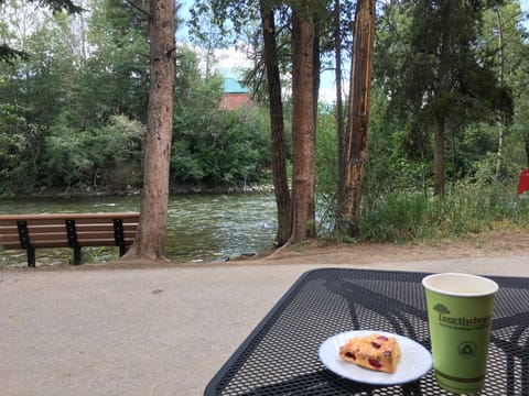 Skip the same old Starbucks and enjoy a coffee by the river at Red Buffalo Cafe.