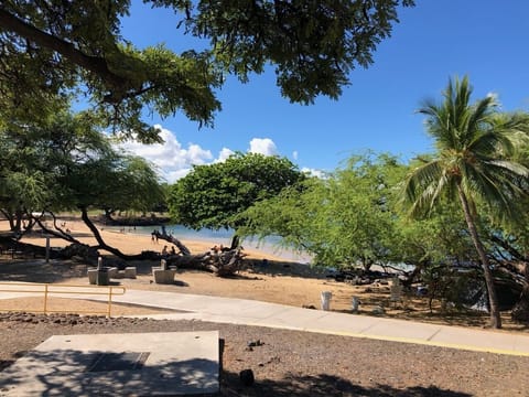 Beach nearby, sun loungers, beach towels