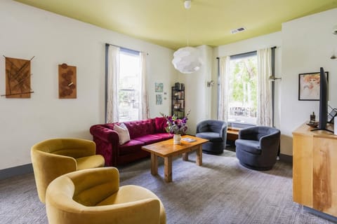 Looking out the window onto vibrant Alberta Street is excellent people watching.