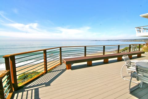 Ocean front deck with new Outdoor Dining and Gas Grill..