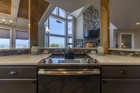 Cook while looking out on the ocean