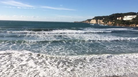 Beach nearby, sun loungers