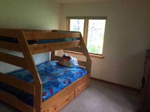 bunk beds 
full on bottom 
twin on top