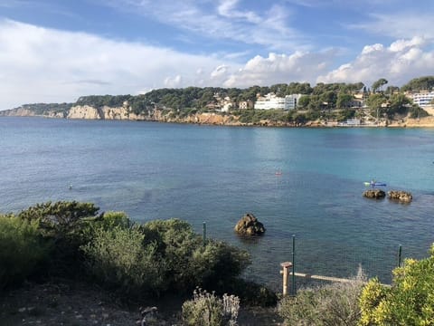 Beach nearby, sun loungers