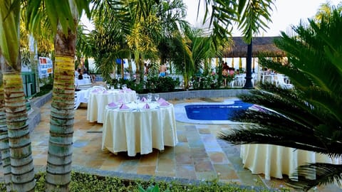 Outdoor banquet area