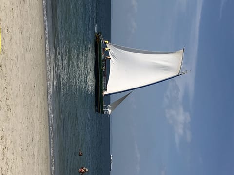 On the beach, beach towels