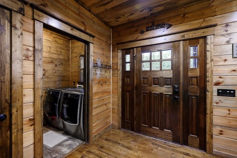 Laundry is located off the kitchen.