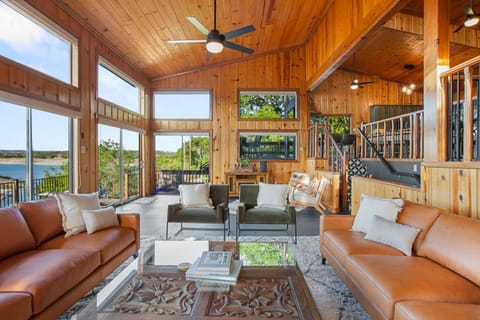 Mid level room with tons of cozy seating to sit and watch the sunset